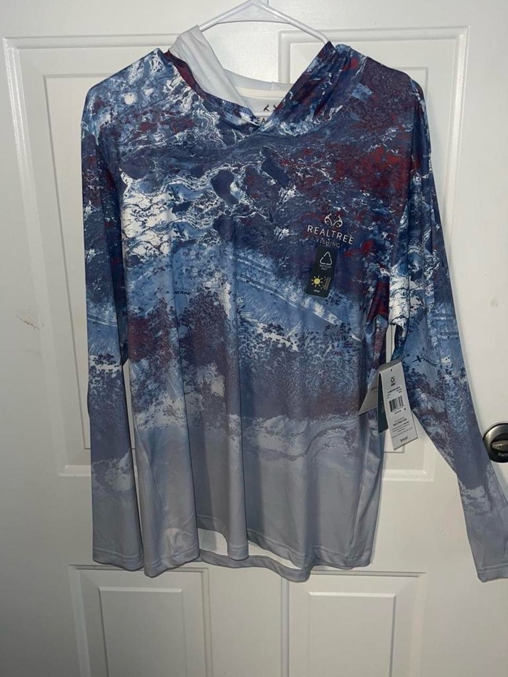 Realtree Gray & Blue Fishing Camo Hoodie